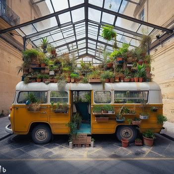 convert repurpose and refurbish the interior of old maltese buses into school plant greenhouse - Image Creator from Microsoft Bing Plant Greenhouse, Bus Conversion, Create Image, Maltese, Repurpose, Buses, Your Image, Bing Images, Microsoft