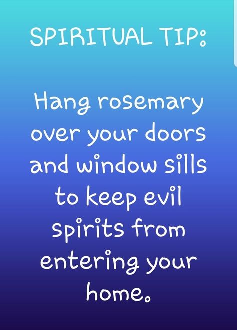 Hang rosemary over your doors and window sills to keep evil spirits from entering your home. Magickal Tips, Spirit Protection, Protection From Evil Spirits, Goddess Witch, Protection Magic, Good Luck Spells, Witch Tips, Witchy Tips, Spell Jars