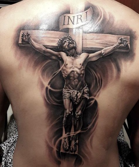 Holy Jesus tattoo - 20 Holy Jesus tattoos  <3 <3 Jesus On Cross Tattoo, Crucifix Tattoo, Christus Tattoo, Religion Tattoos, Tato 3d, Jesus Christ Tattoo, Jesus Tattoo Design, Catholic Tattoos, Heaven Tattoos