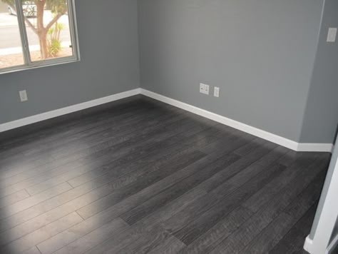 Grey Hardwood, Wood Floor Design, Grey Wood Floors, Oak Laminate Flooring, Lumber Liquidators, Gray Walls, Light Grey Walls, Dark Wood Floors, 아파트 인테리어