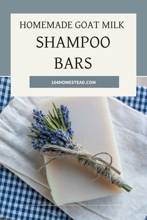 Make your own natural and luxurious goat milk shampoo bars with this simple, easy-to-follow recipe from herbalist Jan Berry's new book. Goat Milk Shampoo, Goat Milk Soap Recipe, Milk Soap Recipe, Shampoo Bar Recipe, Goat Milk Recipes, Goat Recipes, Shampoo Recipe, Goats Milk Lotion, Homemade Shampoo