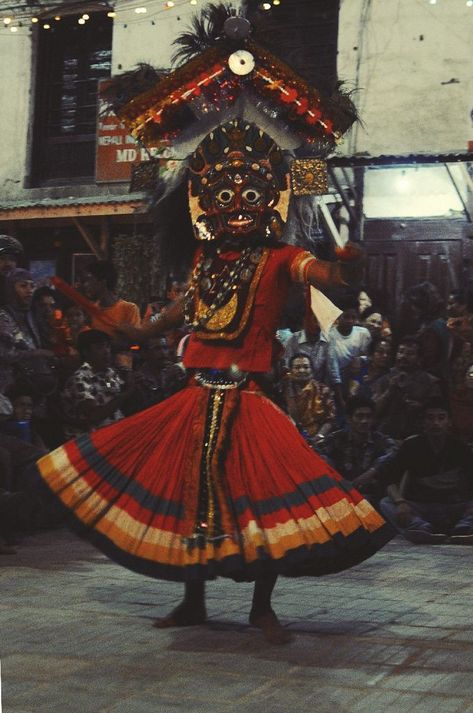 Nepali Culture, Indian Classical Dancer, Ritual Dance, South Asian Aesthetic, Nepal Culture, Cultural Dance, Mask Dance, Indian People, Nepal Travel