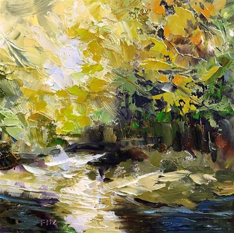 Jenne Fitzgerald, Impasto Landscape, Anna Razumovskaya, Andre Kohn, Landscape Study, Palette Knife Painting, Knife Painting, Daily Painting, Abstract Landscape Painting