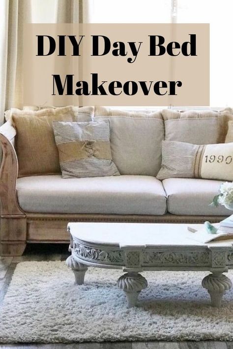 For months I searched for a non-typical daybed that I could use as a sofa in my master bedroom. I knew I wanted something that I could transform into a deconstructed look without it costing an arm and a leg. My search came to a halt when I came across this daybed. #daybed | diy daybed | daybed couch | bedroom ideas | diy couch | repurposed | furniture | Couch Bedroom Ideas, Daybed Makeover, Daybed Diy, Daybed Couch, Daybed Room, Bed Makeover, Diy Daybed, Couch Bedroom, Pallet House