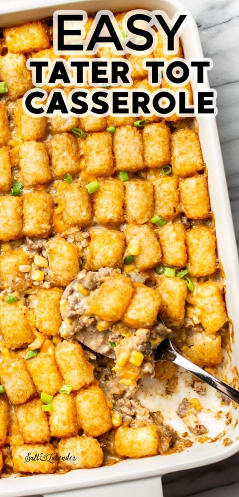 Best Tater Tot Casserole, Easy Tater Tot Casserole, Easy Tater Tots, Tater Tot Casserole Recipes, Tot Casserole, Tater Tot Casserole, Beef Casserole Recipes, Tater Tots, Supper Recipes