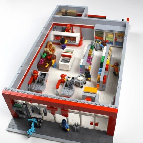 You can still social distance while taking a trip to this amazing LEGO supermarket! Follow @brickinspired for more! Follow @brickinspired for more! - By @tiagoreiscatarino Lego Activities, Amazing Lego Creations, Lego Creative, Lego Worlds, Cool Lego Creations, Lego Builds, Lego House, Lego Architecture, Lego Design