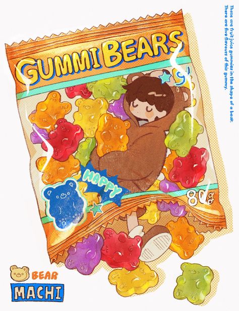 Candy Drawing, Japanese Food Illustration, Tiffany Art, Graffiti Doodles, Bear Drawing, Manga Drawing Tutorials, Bear Illustration, Artist Alley, Dope Cartoon Art