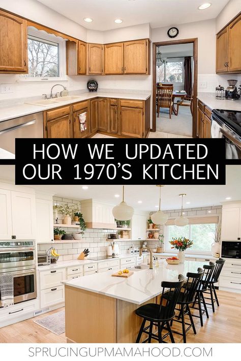 1970s Kitchen Remodel, Dining Room Remodel, Kitchen Redesign, Kitchen Remodel Inspiration, Kitchen Remodel Before And After, Kitchen Inspiration Design, Kitchen Plans, Kitchen Redo, Room Remodeling