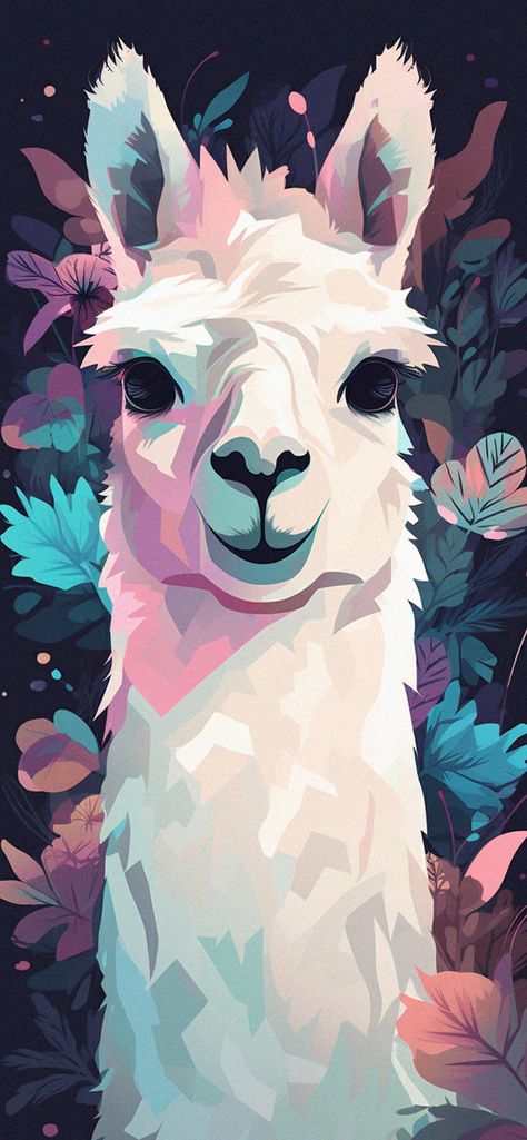 Llama Painting Acrylics, Alpaca Wallpaper, Llama Wallpaper, Alpaca Drawing, Llama Illustration, Llama Pictures, Llama Painting, Vampire Cape, Llama Art