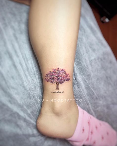 Jacaranda Tree Tattoo, Tattoos Cool, Sakura Tattoo, Jacaranda Tree, Drawing Tattoo, Awesome Tattoos, Back Tattoo Women, Bunny Art, Tree Tattoo