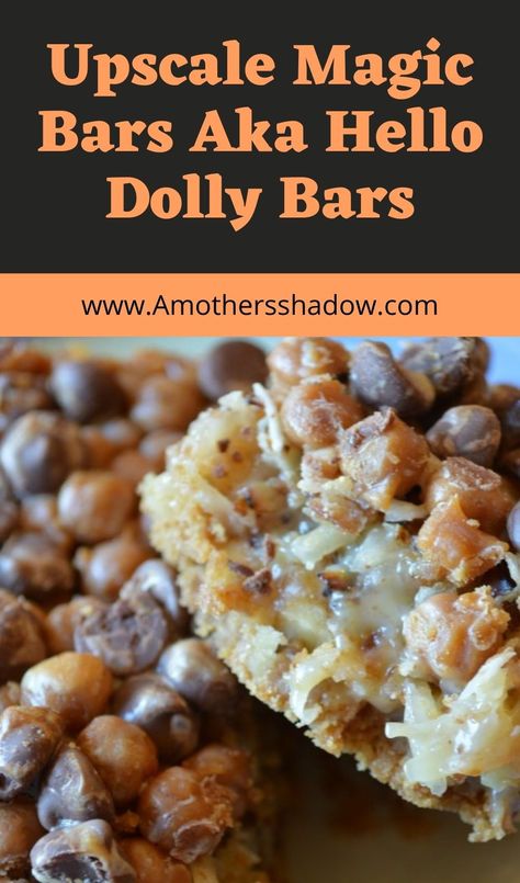 Hello Dolly Bars Recipe Easy, Coconut Dream Bar Hack, Hello Dollies Bars Recipe, Hello Dolly Bars Recipe, Hello Dolly Cookies, Dolly Bars, Hello Dolly Bars, Candy Bar Recipe, Easy Bar Recipes