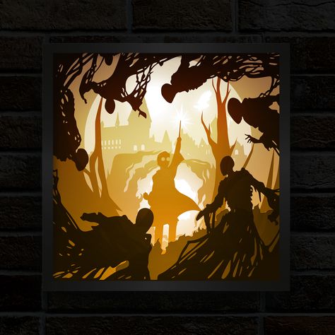 Cricut Harry Potter, Harry Potter Cricut Projects, Paper Cut Art Templates, Shadow Light Box, Drukarka 3d, 3d Paper Art, Paper Cutout Art, Festa Harry Potter, Anniversaire Harry Potter