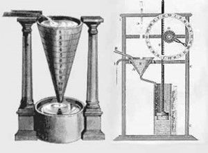 Ancient Greek Alarm Clock- Alarm clocks were invented at around 250 B.C. In Ancient Greece. They created water clocks that used a regularly dripping stream of water to measure time. The alarm function was set off when a lever triggered a whistling sound. They also created sundials that measured time based on the position of the sun. Ancient Greek Inventions, Water Clock, Ancient Babylon, History Of Time, Ancient Greek Philosophers, Ancient Technology, Sundials, Greek History, Old Clocks