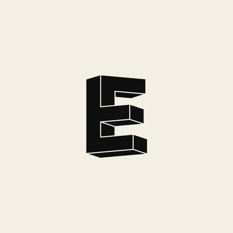 The Letter E | Type Design Creative Logo Ideas, Inspiration Typographie, Minimalist Logos, Monochrome Aesthetic, Graphisches Design, Sleek Aesthetic, Unique Branding, Visual Identity Design, 3d Studio