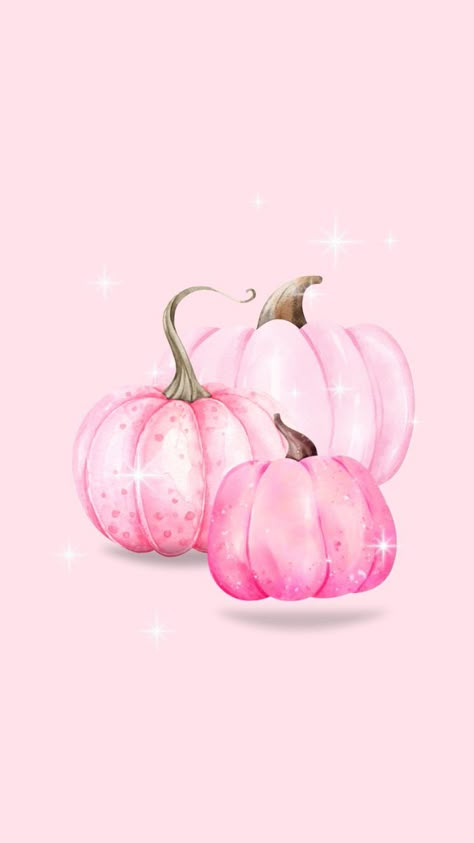 Pink watercolor pumpkins with sparkles with pink background for phone wallpaper Pastel Pumpkins Wallpaper, Fall Pink Wallpaper, Pink Thanksgiving Wallpaper, Pink Fall Wallpaper Iphone, Pink Pumpkin Wallpaper, Pink Pumpkin, Pink Fall Wallpaper, Pink Halloween Wallpaper, Pink Thanksgiving