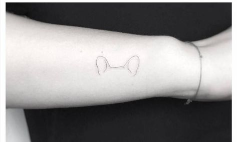 Frenchie Ears Tattoo, Bulldog Ears Tattoo, French Bulldog Ears Tattoo, Ears Tattoo, Finger Tattoos, Infinity Tattoo, Geometric Tattoo, French Bulldog, Bulldog