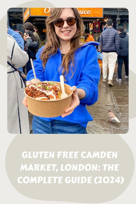 Looking for gluten free food at Camden Market? This gluten free guide, written by a local London celiac, will help you navigate Camden Market! British Fish And Chips, Borough Market London, Gluten Free London, Gluten Free Guide, Gluten Free Travel, Camden Markets, London Guide, Gluten Free Restaurants, Borough Market