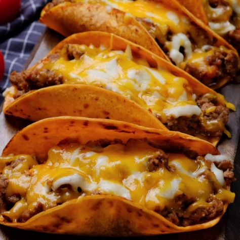 Oven Baked Tacos Corn Tortillas, Baked Corn Tortilla Tacos, Baked Chicken Tacos Oven, Crispy Tacos In Oven, Crispy Baked Tacos, Corn Tortillas Tacos, Oven Baked Tacos, Oven Tacos, Baked Tacos