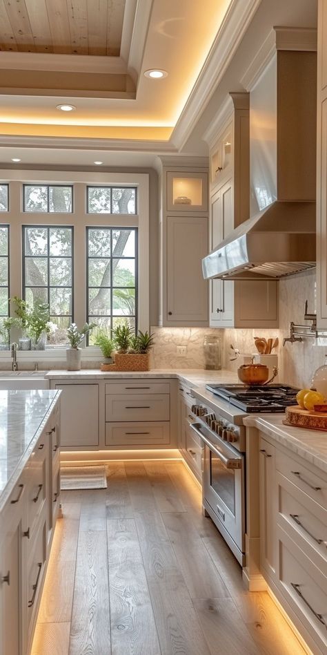 Update Kitchen Island, Kitchen Island Column, Pendants Kitchen Island, Decorating Kitchen Island, Island Chandelier Kitchen, New Build Kitchen Ideas, Column Kitchen, Kitchen Island Update, Recessed Kitchen Lighting