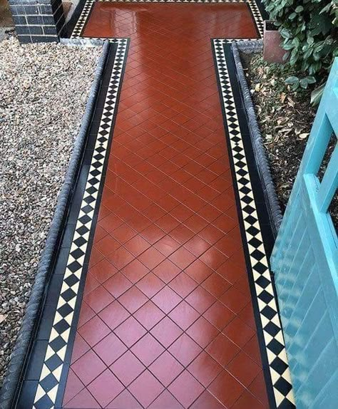 Home Tiles Design, Victorian Front Garden, Chettinad House, Front Path, Home Tiles, Exterior Tiles, Victorian Floor Tiles, Porch Tile, Victorian Floor