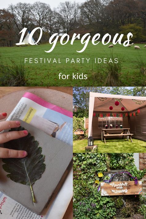 festival party ideas how to throw an awesome festival party for kids!   #festivalpartyideas #kidspartyidea #outdoorparty #kidsfestivalparty #festivalthemedparty #partyideasforkids #gardenparty #partyideas #festivalbirthday Birthday Party Festival Theme, Festival Themed Party Ideas, Kids Festival Party Ideas, Festival Party Ideas, Kids Birthday Party Crafts, Kids Gardening Party, Diy Outdoor Party, Festival Activities, Festival Themed Party