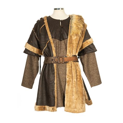 https://www.chowsemporium.co.uk/chows/Faux-Leather-Jacket-Tunic-with-Mantle---Brown-LTJBr.html#SID=6 Fur Mantle, Leather Tunic, Chainmail Shirt, Medieval Tunic, Chainmail Armor, Viking Cosplay, Viking Tunic, Brown Faux Leather Jacket, Hood Hat