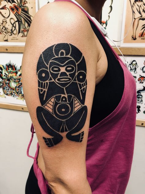 Atabey Taino fertility goddess by JESSE Mania Tattoos Milwaukee Atabey Goddess Tattoo, Atabey Tattoo, Taino Tattoos For Women, Fertility Tattoo, Indian Women Tattoo, Indian Girl Tattoos, Taino Tattoos, Fertility Goddess, Sailor Tattoos