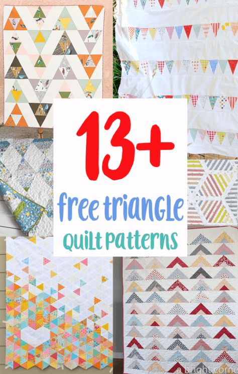 13+ Free Triangle Quilt Patterns to Sew for Beginners! Free Triangle Quilt Pattern, Quilts Using Triangles, Oh My Stars Quilt, Triangle Quilt Patterns, Melanie Ham, Quilt Patterns For Beginners, Quilting Basics, Triangle Quilt Tutorials, Happy Quilts