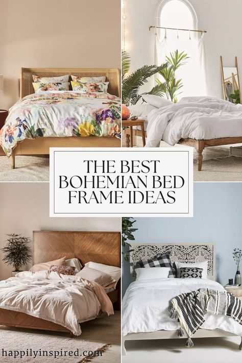 Affordable Bohemian Bed Frames | Natural Bed Frames Bohemian Bed Frame, Boho Bed Frame, Bohemian Style Bedding, Bohemian Bed, Rattan Bed Frame, Carved Headboard, Natural Bed, Led Beds, Rattan Bar Stools