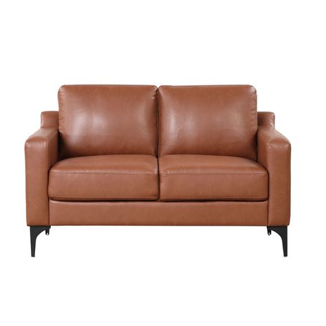 PRICES MAY VARY. SPACIOUS AND COMFORTABLE SOFA: Designed with pocket coils and high-density foam cushions, our Triton loveseat is the right mix of luxury and comfort- making it the favorite go to spot in any home. Seating is 55” inches wide, compact, yet spacious. Supportive base and thick backrest pillow create the perfect seat that is plush yet firm. STURDY AND DURABLE: Quality you love at a price you can’t beat. Our small-size sofa sits on sturdy solid hardwood frame and thick wooden legs, th Small Size Sofa, Small Couch In Bedroom, Small Couch, Faux Leather Sofa, Modern Loveseat, Brown Tone, Leather Loveseat, Modern Seating, Comfortable Sofa