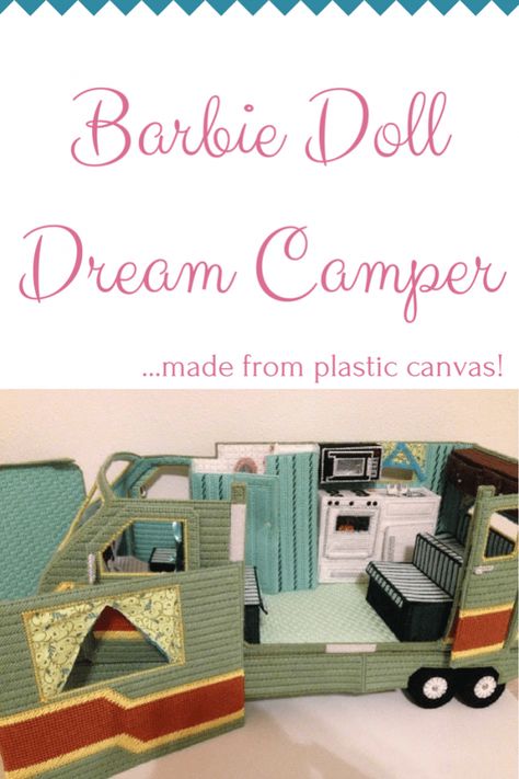 Plastic Canvas Doll, Plastic Canvas Barbie, Barbie Camper, Dream Camper, Doll Furniture Patterns, Barbie House Furniture, Barbie Bedroom, Diy Barbie Furniture, Doll Food