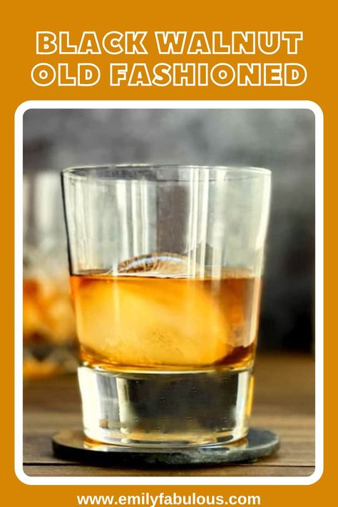 an old fashioned with black walnut bitters in a lowball glass Black Walnut Old Fashioned, Black Walnut Bitters, Walnut Bitters, Bitters Recipe, Alcohol Beverages, Cocktail Recipes Whiskey, Bourbon Drinks, Cocktail Bitters, Tequila Drinks