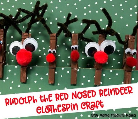 Dit Christmas, Reindeer Clothespin, Clothespin Crafts Christmas, Creative Christmas Crafts, School Christmas Party, Christmas Clothespins, Reindeer Craft, K Crafts, Rudolph The Red Nosed Reindeer