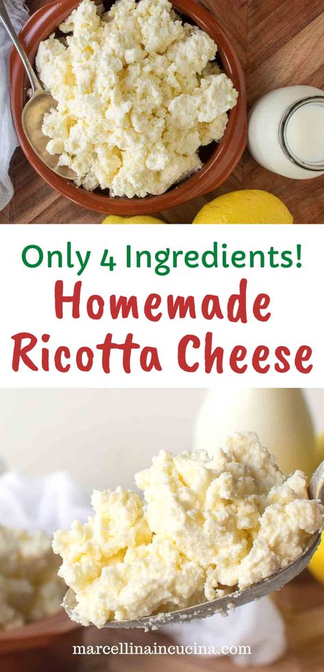 Making Ricotta Cheese, Home Made Ricotta Cheese, Make Ricotta Cheese, Homemade Ricotta Cheese, Creme Fraiche Recipes, Cheese Recipes Homemade, Ricotta Cheese Recipes, Cheese Making Recipes, Homemade Ricotta