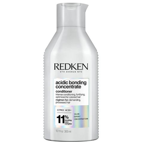 Revolutionising at-home haircare, the Redken Acidic Bonding Concentrate Conditioner is a multi-action formula that promotes smoother, glossier and stronger-looking hair. Blended with the brand’s exclusive Bonding Care Complex and citric acid, the conditioner helps to visibly smooth the hair cuticle to create the illusion of sleeker and silkier lengths. The formula is ultra-gentle and instantly rehydrates dry hair types while helping to extend colour vibrancy. Redken Acidic Bonding Concentrate, Redken Acidic Bonding, Acidic Bonding Concentrate, Hair Thickening Spray, Moisturize Dry Hair, Hair Care Kits, Hair Cuticle, Hair Milk, Hair Kit