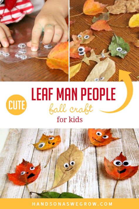 Kids of all ages will love making this super simple DIY leaf man fall craft with real leaves as they build fine motor skills and make memories this fall! Leaf Man Stem Activity, Leaf Man Activities Preschool, Leaf Man Craft, Leaf Crafts Kids, Leaf Activities, Leaf People, November Preschool, Teaching Kids Letters, Friendship Crafts