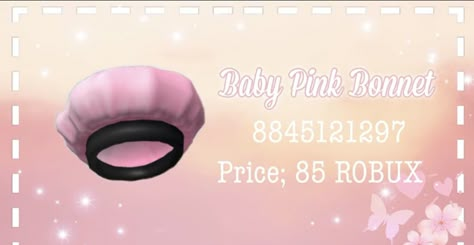 Bonnet Bloxburg Code, Coding Clothes Black, Bonnet Codes For Bloxburg, Roblox Rp Outfit Codes, Bloxburg Bonnet Code, Bloxburg Outfit Codes Accessories, Roblox Hair Accessories Codes, Berry Avenue Roblox Codes, Id Bloxburg Clothes