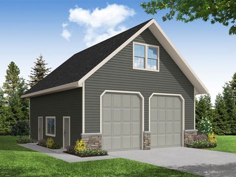 051G-0161: Garage Plan with Boat Storage & Loft Detached Garage With Storage, 30x30 Garage Plans With Loft, L Shaped Garage, Detached Garage Plans, Garage With Loft, Rv Garage Plans, Boat Garage, Garage Plans With Loft, Garage Plans Detached