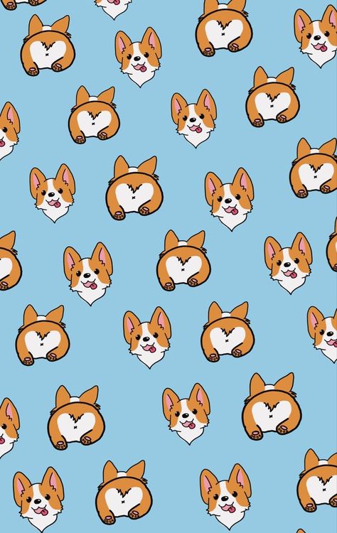 Corgi Wallpaper Iphone, Drawn Backgrounds, Changing Wallpaper, Corgi Wallpaper, Corgi Cartoon, Preppy Aesthetic Wallpaper, Corgi Drawing, Cute Home Screen, Baby Corgi