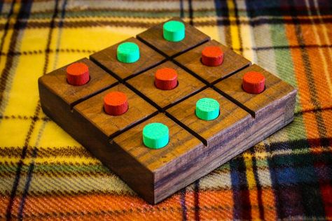 Wood Tic Tac Toe Board: 16 Steps (with Pictures) Tic Tac Toe Board, Nice Holiday, Wood Games, Tic Tac Toe Game, Dyi Projects, Carving Art, Wood Creations, Puzzle Box, Tic Tac Toe