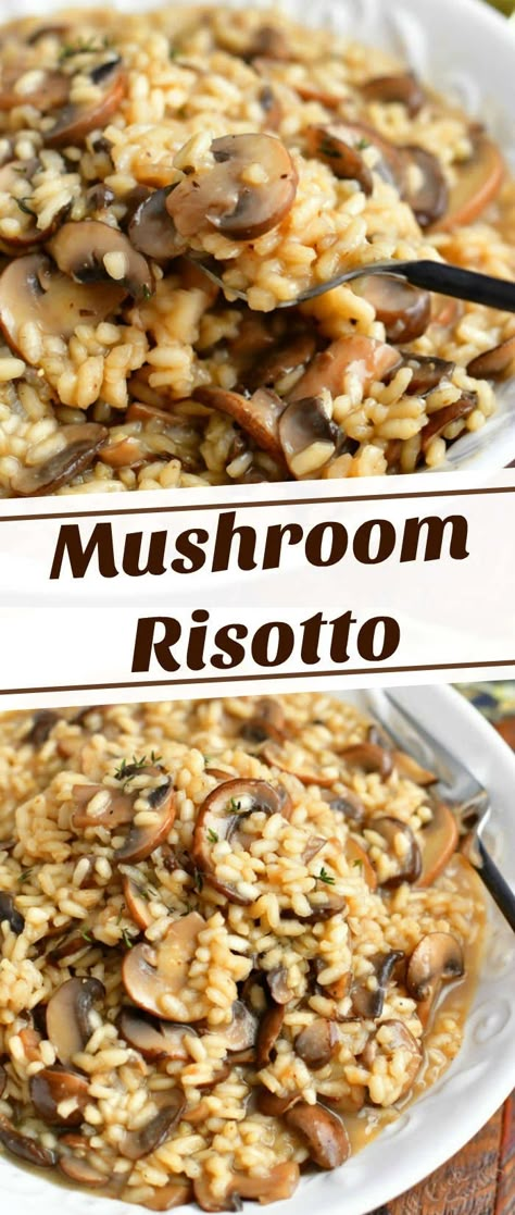 Mushroom risotto is a classic dish, and this risotto has an incredible flavor! Every second put into this recipe is well worth it for a family night or a romantic dinner. Finish it with a hint of truffle oil for a bolder flavor. #rice #dinner #risotto Mushrooms Risotto Recipes, Mushroom And Rice Recipes, Healthy Mushroom Risotto Recipes, Mushroom Risotto Recipes Easy, Flavored Rice Recipes, Flavor Rice, Risotto Recipes Easy, Will Cook For Smiles, Risotto Dishes