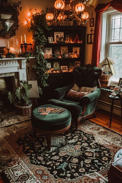 Witchy Living Room, Moody Decor, Aesthetic Living Room, Dark Home Decor, Dark Home, Apartment Decor Inspiration, Gothic Home Decor, Living Room Inspo, Dream House Decor