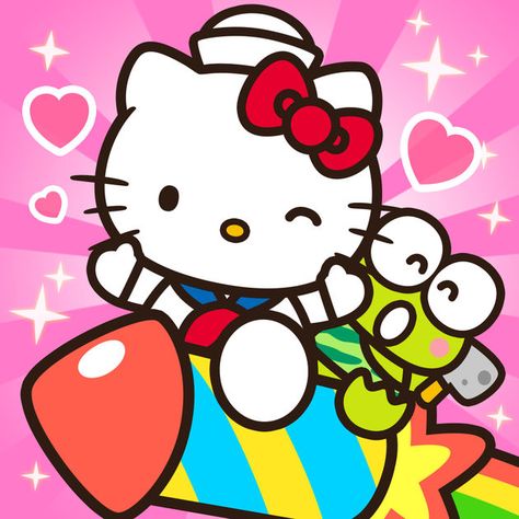 Hello Kitty Keroppi, Hello Sanrio, Hello Kitty Crafts, Hello Kitty Friends, Kitty Images, My Melody Kuromi, Kitty Drawing, Hello Kitty Cartoon, Hello Kitty Drawing