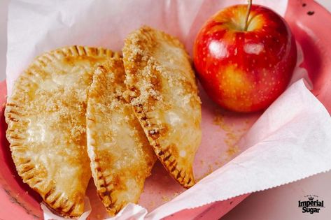 Apple Empanadas | Imperial Sugar Apple Empanadas Recipe, Homemade Empanada Dough, Apple Empanadas, Pumpkin Empanadas, Apple Spice Muffins, Empanada Dough, Lemon Zucchini Bread, Spice Muffins, Fall Desserts Easy