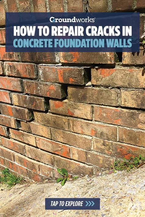 Cinder Block Foundation, Cracks In Concrete, Repair Cracked Concrete, Mortar Repair, Cracked Concrete, Concrete Foundation, House Maintenance, Cinder Block Walls, House Repair