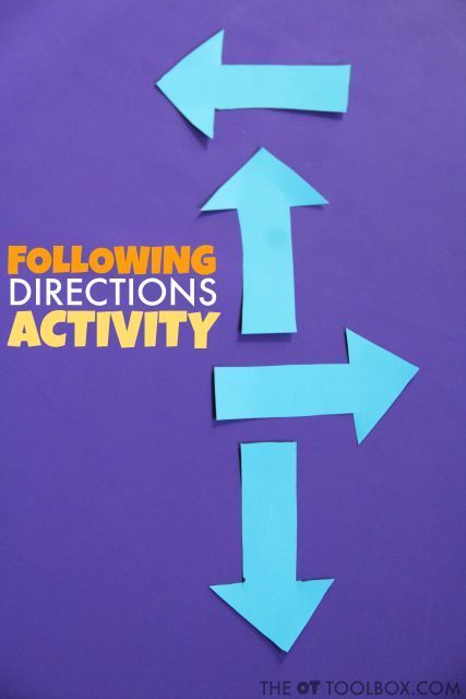 These direction following activities can help kids learn directionality such as left/right awareness, laterality, and directions needed for navigating. #followingdirections #directionfollowing #theottoolbox Position And Direction Activities, Regulation Activities, Following Directions Activities, Compass Directions, Toddlers Activities, Multisensory Activities, Play Therapy Techniques, Spatial Awareness, Spatial Concepts