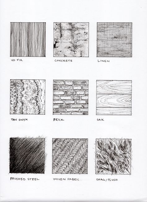 Texture Study Drawing, Textures Architecture Drawing, Draw Texture Pencil, Drawing Textures With Pencil, Architecture Texture Drawing, How To Draw Carpet Texture, Fabric Texture Drawing Pencil, Different Textures Drawing, Texture Sketch Architecture