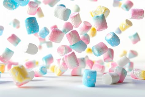 Photo falling of colorful marshmallows i... | Premium Photo #Freepik #photo Colorful Marshmallows, Marshmallows, Premium Photo, Graphic Resources, White Background, White, Color