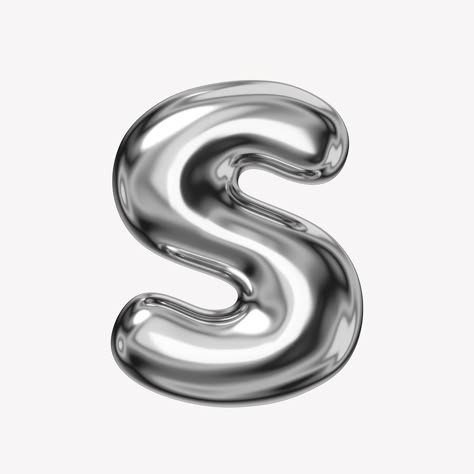 Download free image of S alphabet, 3D chrome metallic balloon design by Sakarin Sukmanatham about chrome s, 3d chrome metallic balloon design, capital letter s silver balloon, letter s 3d, and 3d silver 7661932 Silver Typography, Chrome Letters, Silver Letter Balloons, Alphabet 3d, 3d Chrome, S Alphabet, Silver Balloon, Texture Graphic Design, Metallic Balloons