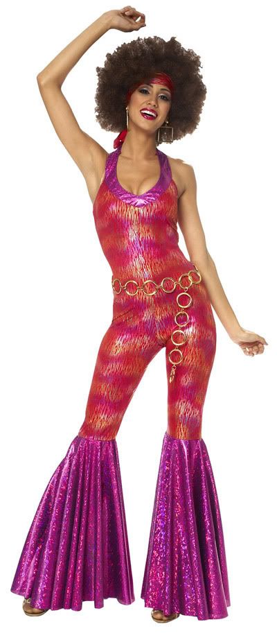 1970s Funky Disco Foxy Lady Halloween Costume 70s Jumpsuit Adult Woman Moda Disco, 70s Disco Costume, Look Disco, 70s Mode, 2015 Halloween Costumes, 70s Jumpsuit, Disco Jumpsuit, 70s Costume, Ladies Fancy Dress